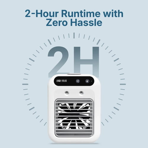 Mini Air Cooler, Portable Personal Cooler Fan with 500ml Water Tank Humidifier, 2 Speed Rapid Cooling USB Powered Silent Desk Fan, Compact Whisper Quiet Air Conditioner for Home,Office & Bedroom